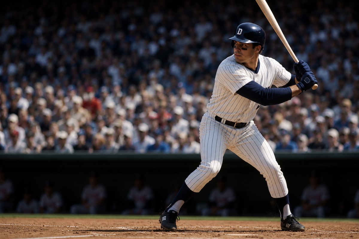 Batter mid-swing — one on one batting challenge at Hit King
